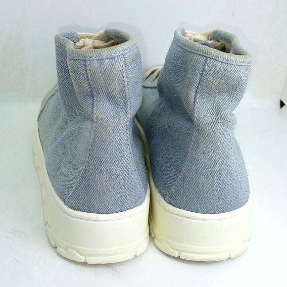 Zara Womens Blue Denim Platform High Top Sneakers - Size 9.5 - Picture 4 of 6
